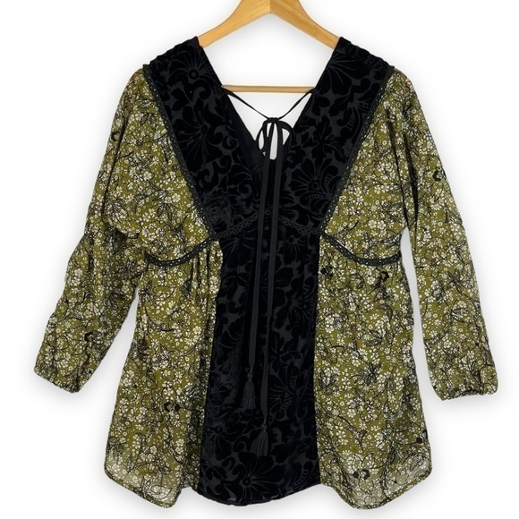 4 for $20 SALE! POL Semi Sheer Embroidered Baby Doll Top, Olive, Size M/L - Picture 7 of 10